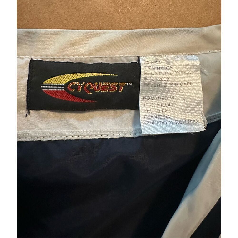 Cyquest Men’s Nylon Snap Button Cycling Shirt Dallas Blue and White Relaxed Sz M - Picture 8 of 11